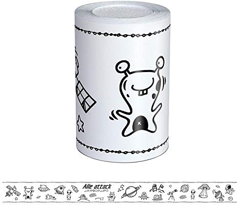 KeZheXi Tapetenbordüre selbstklebend Planet UFO 10X500CM zum Aufkleben für Wohnzimmer Küche Badezimmer Abnehmbare Wasserdicht Bodenleiste PVC Dekorative Bordüre