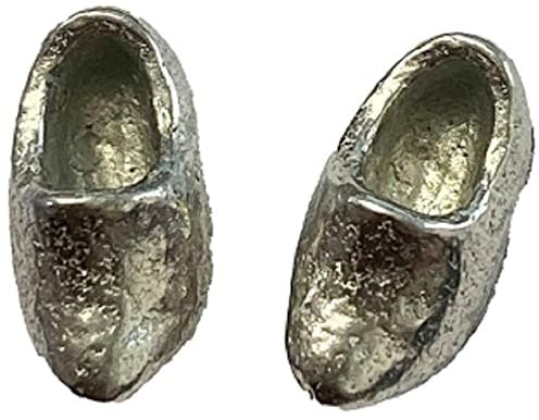 1:24 Silberne Clogs für Puppenhaus, 1:24, halber Zoll, Miniatur-Schlafzimmerzubehör