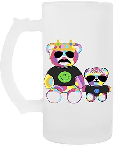 Regenbogen Bär Mit Hemden Glas Bier Becher Tasse Glass Beer Mug Cup