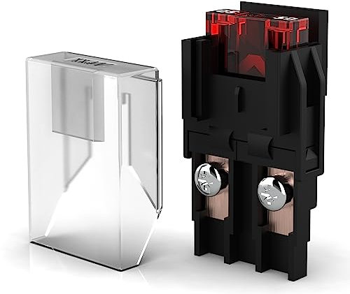 AUPROTEC Sicherungshalter für Maxi Sicherungen bis 100A mit Schutzabdeckung inkl. Maxi Sicherung 50 A rot