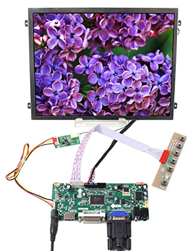 VSDISPLAY 10.4 Pulgadas VS104T-003A 500nit 1024x768 30 Pines IPS LCD Panel y DVI VGA Audio LVDs Driver Board 68676