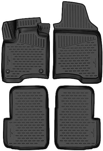 WALSER XTR Gummi Fussmatten Auto für FIAT Panda 02/2012-Heute, 100% passgenaue Auto Fußmatten, robuste Universal Fußmatte Auto, Gummimatten Auto, Auto Fussmatten Gummi, Auto Gummimatten