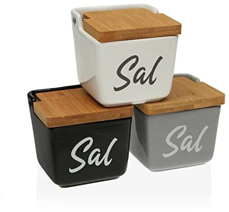 Versa Salero con Tapa Dolomita de la Marca, Color Multicolor (9 x 8 x 9 centímetros)