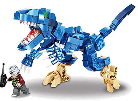 Doyomtoy Jurassic Dinosaurier, Tyrannosaurus Rex, Velociraptor Modell, 4 in 1 Kinder Dinosaurier Spielzeug Bausatz, Geburtstag für Kinder ab 6 Jahren, Sammlerstück