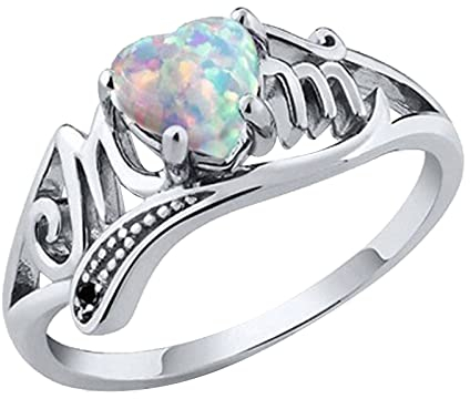 Xmiral Geschenk Opal Schmuck Herz Brief Liebe Mutter Ring Pfirsich Ring Ringe Kette Mit 2 Ringen Ineinander