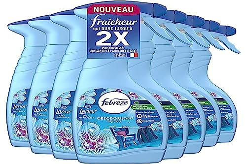 Febreze Lenor Textil-Lufterfrischer, 8 x 500 ml, Odourclear-Technologie entfernt Gerüche von Ihren Textilien, um nur einen frischen Duft zu hinterlassen