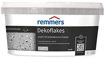 Remmers Dekoflakes blanc/gris/noir, 0,5 kilogramme, Additif pour peinture, Paillettes décoratives pour les peintures de sol. Couleur unie ou multicolores, durables et résistantes à la lumière