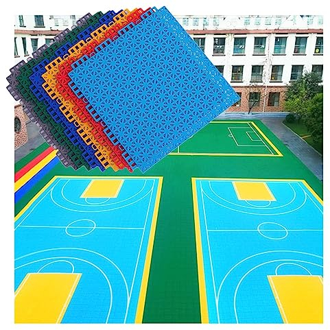 Floor Tiles 1Ft Basketball Court Outdoor PP Sports Flooring Tiles - With drainage holes - Modular Interlocking Floor Tiles - Perfect flooring solution (Color : Gray-1, Size : 10PCS)
