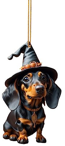 Niedlicher Acryl Hund Anhänger Halloween Deko,Cartoon Halloween Dekoration Anhänger,Weihnachtsbaum Anhänger Weihnachtsschmuck,Halloween Deko Auto Anhänger Baumschmuck Aufhänger