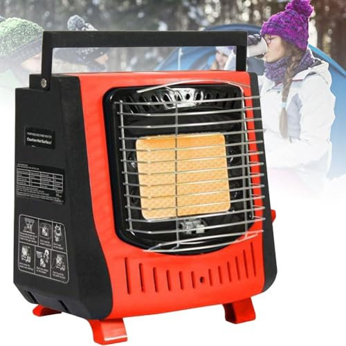VIOLK Tragbarer Gasheizer, Kleiner Mini-Gasheizer, 5000 BTU Butan-Keramik-Gasheizer mit automatischem Abschaltschutz, for Reisen, Camping, Wohnwagen, Angeln, Zuhause, drinnen und draußen, kompakt