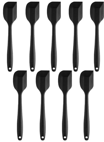 Teigschaber Silikon Spachtel 9 Stück Hitzebeständig 500°F Spatel Spachtel für die Küche bpa frei (9 Stück 28cm Schwarz)