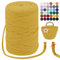 LEREATI T-Shirt Garn 7mm Textilgarn zum Häkeln für Körbe 100m / 250g Bändchengarn Makramee Garn Häkelgarn Stoff Dickes Garn zum Taschen Korb Decke Häkeln, Heimdekoration (Kurkuma)