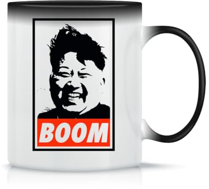 Moonai Kim Jong Un Boom Klassische Keramik-Kaffeetasse Weiß Schwarz Rosa Magisch 330ml