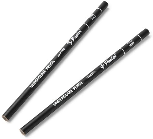 Pasler Underglaze pencil, Pottery pencil for Ceramic Pottery Bisque,Greenware - Pack of 2 Black