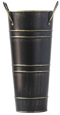 Schirmständer aus Metall mit Griff, Vintage-Schirmeimer, dekorative Vase, Blumeneimer, Aufbewahrungsregal für Zuhause, Wohnzimmer, Regenschirm-Aufbewahrungsständer