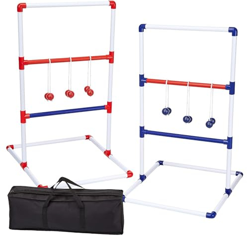 Ladder Toss® | Geschicklichkeits Spiel für Kinder & Erwachsene | 2 Leitern + 12 Bolas + 1 Schutzhülle | Wurfspiele | Outdoor Outdoor Game Outdoor Spielzeug | Golf Bälle | OriginalCorner®