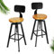 ClearFragrans 2X Retro Barhocker mit Rückenlehne Metall Pedal & Verstellbar Holz Vintage Stühl, für Bar, Haus, Outdoor, küche, Bistros, Einkaufszentren, Esszimmer, Der KüChen Wintergarten