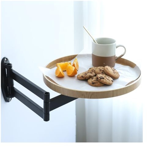 Wandmontierter Klapptisch Runder Tisch Teleskopisch in Der Länge Verstellbar Kleiner Tisch für Die Wandmontage Abnehmbare Flip-up-Design 1 Zentimeter Erhöhten Zaun Durchmesser des Runden Tisches: 30 Z