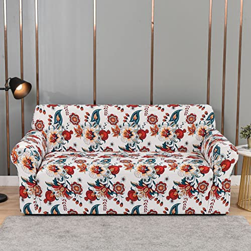 Elastischer Plüsch-Sofabezug, All Inclusive, Doppel-Sofabezug mit Blumenmuster, 2-Sitzer-Couch-Schonbezug