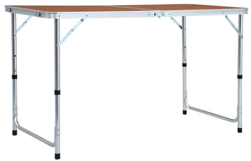 Xichuzi Klappbarer Campingtisch, Klapptisch, Camping Tisch, Tapeziertisch, Balkon Klapptisch, Beistelltisch, Campingmöbel, Aluminium 120 x 60 cm