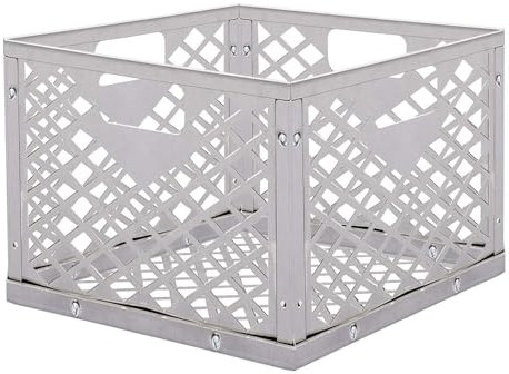 Iouyjiu Charcoal Basket for Grill, Square Charcoal Firebox, Stainless Steel Charcoal Holder, Hard Grill Charcoal Basket, Offset Smoker Accessory for Most Offset Smoker Grills, Combination Grill