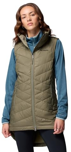 Columbia Womens Heavenly II Long Vest, Stone Green, Small