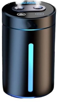 USB Humidifier Double Spray Vehicle Air Humidifier USB Charging Mini Essential Oil Diffuser with Mood Light Car Aroma Humidifiers(Black)