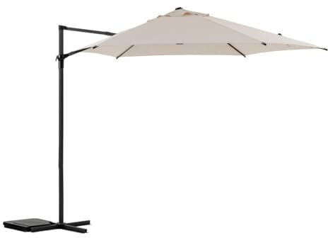 Hespéride - Parasol déporté rond naulia blé 3,3m en acier polyester et nylon