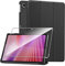 Funda para Lenovo Tab 10.1 2025 +1 Pack Cristal Vidrio Templado,con Función Soporte,Anti-Arañazos Protectora Case función -Negro
