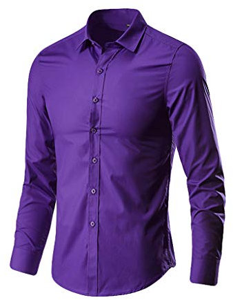Generisch 2025 Chemise à manches longues en flanelle pour homme Style business loisirs Couleur pure, lilas, 3XL