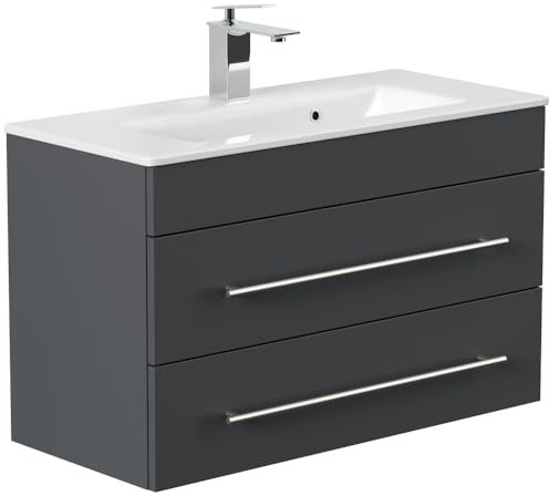 Badmöbel Mars 800 Slimline SoftClose Farbe Grafit