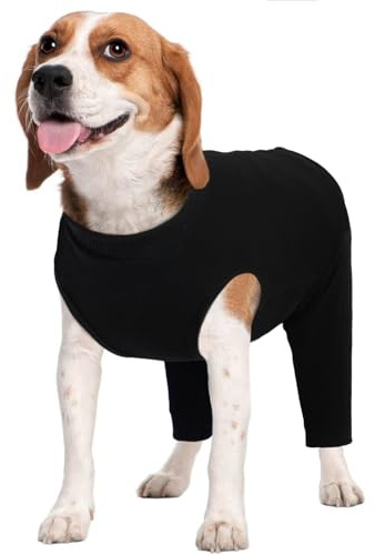 Kuoser Op Body Hund Rüde Hündin, Hundebody Nach Op mit Beinen, Schwarz XL | Hundebody nach Op mit Hinterbeinen schützt Bauch & Hinterbeine, bequem & weich, mit Klettverschluss für eine gute Passform