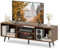 COSTWAY TV Stand Cabinet for 55 Inch TVs, 120cm Wooden Media Entertainment Center with Open Storage Shelves, 5 Metal Legs TV Unit Console Table for Living Room Bedroom (Rustic Brown)
