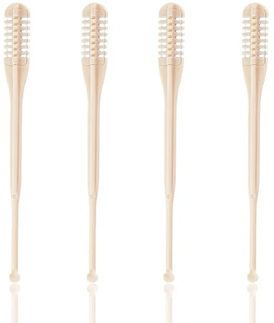 CATOR Recortador de vello nasal (paquete de 4), herramienta de depilación nasal, manual, giratorio 360°, de doble cara, unisex.