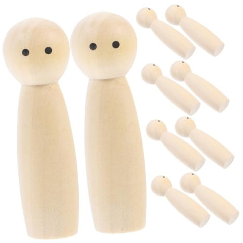 10 Stück Unlackierte Holzpuppen für Diy Bemalung Holzfiguren zur Gestaltung für Bastelprojekte