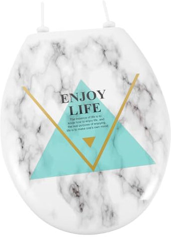 NUOBESTY Marble Effect Plastic Toilet Seat Cover Durable U Shaped Design Easy to Clean Bathroom Accessory for Home Use Reliable and Stylish Choice for Families
