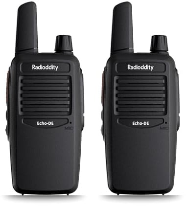Radioddity Echo-DE PMR446 Walkie Talkie, Deutscher Sprachansage | Lizenzfreies PMR Funkgerät, 1200mAh Akku, USB-C Laden, 16 Kannal, VOX, CTCSS/DCS, ideal für Wandern & Outdoor, 2er-Pack