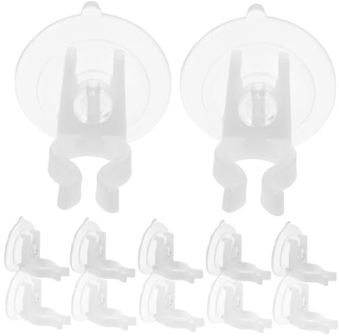 Toyvian 12 Piezas Pinzas de Ventosa Transparentes para Velas LED Sin de Soportes con Clip de PVC Resistente para Ventanas y Superficies Lisas Fácil Instalación y Retiro