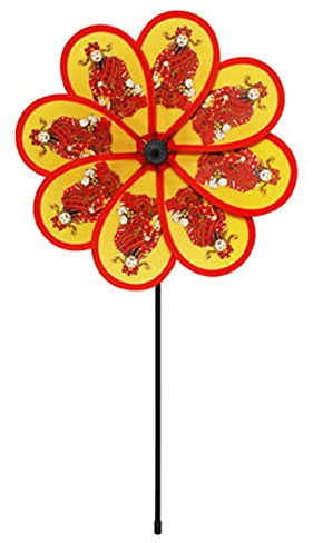 ROYJJ Windmühlen mit 8 Blättern, Gott des Reichtums, Windmühlen, Dekoration, 30,5 cm, Windräder für Hof, Innen- und Außenbereich, Ornamente, Gartenwindmühlen für den Hof