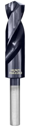 Hilpaty Foret Metal Hélicoïdaux, HSS Forets Meche Metal Professionnel Foret à Mèche M35 HSS-Co à Revêtement AlTiN, Standard DIN 338 (24mm)