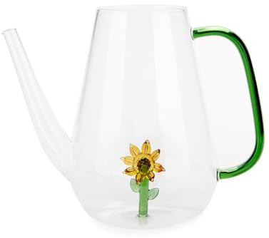 Balvi Annaffiatoio Botanical Sunflower Colore giallo Fatto a mano in borosilicato Vetro 1 L