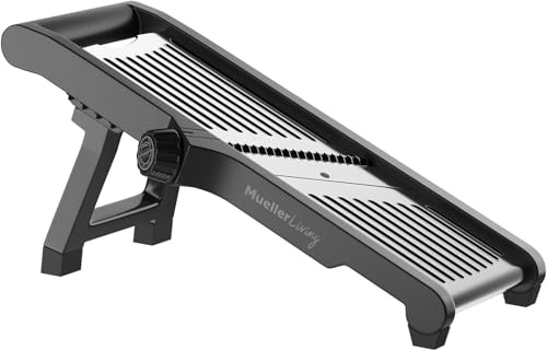MuellerLiving Mandoline Slicer for Kitchen, Stainless Steel, Julienne | Mandoline Slicer for Kitchen, Stainless Steel, Slice or Julienne, Vegetable Chopper, Fruit Slicer