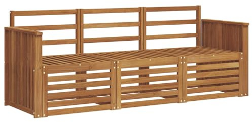 vidaXL Sofagarnituren 3 pcs Natur Massivholz Akazie, Moderne Gartenmöbelsets, wetterfeste Sitzmöbel, Akazien-Sofa, Flexible Lounge-Lösungen für die Terrasse
