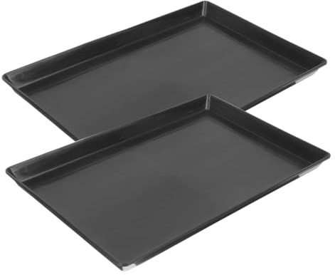 Kisangel Bandejas Negro para Jaula de 2piezas de Plástico Impermeables y Multifuncionales para Conejos y Aves en Jaulas o Recintos