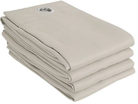Deconovo Thermovorhang Blickdicht Verdunkelungsvorhang Ösen Gardinen Blickicht, 260x140 cm(HöhexBreite), Hellbeige, 4er Set