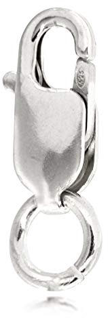 TJS Oval Lobster Clasps, Silver Lobster Claw Clasps Lobster Clasps for Jewellery Making, DIY Bracelet Necklace Earring Chains Jewellery Making, Jewellery Finding in 925 Sterling Silver - 8mm