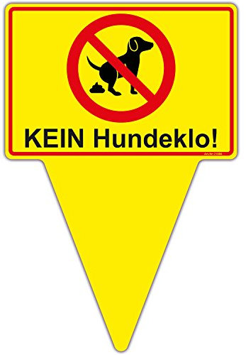 Steckschild Schild Kein Hundeklo! Hinweisschild gelb 200x300 mm stabile Aluminiumverbundplatte 3mm stark, Tretminen Hund Schild
