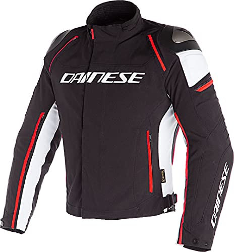 Dainese Racing 3 D-Dry Motorrad Textiljacke (Black/White/Red,56)
