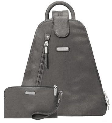 Baggallini Damen Metro-Rucksack mit RFID-Handgelenk Handtaschen, Grau, 39.5 EU