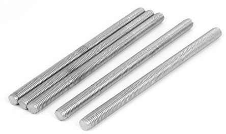 sourcing map M12 x 200 mm Clavos de 304 acero inoxidable de Rosca Derecha Varilla completamente roscada 5pcs